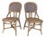Art Nouveau Italian Chairs in Rattan and Light Blue Rattan, 1900s, Set of 2 For Sale