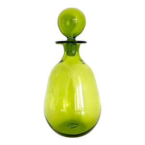 1970s Blenko Glass Decanter #7412 With Bubble Stopper by John Nickerson
