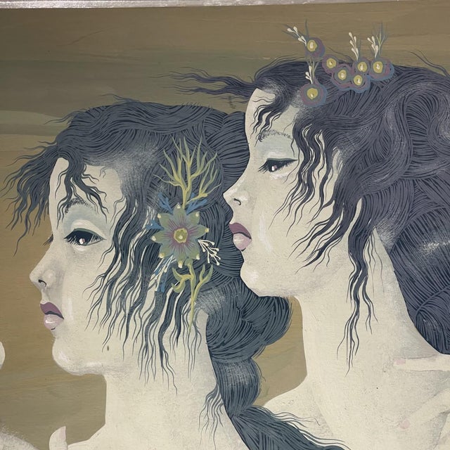 Denyse Willem, The Secret 3 Naked Women / Nymphs, 1970s, Watercolor For Sale - Image 4 of 17
