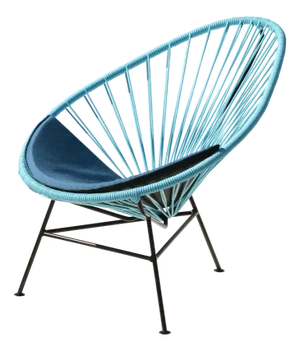 Light Blue Acapulco Mini Chair with Petroleum Blue Cushion by OK Design