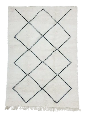 Vintage Moroccan Beni Ourain Berber Rug 5′1″ × 7′6″