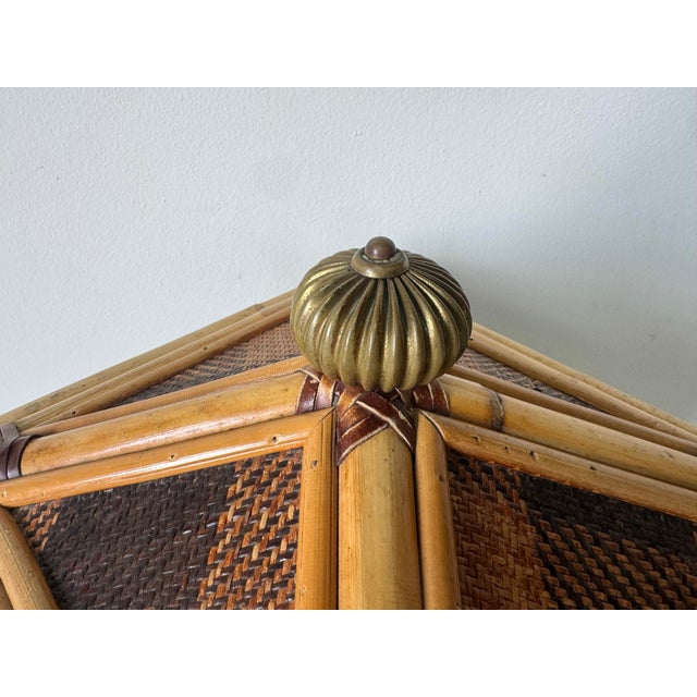 1980s Vintage MacKenzie-Childs Decorated Bamboo & Rattan Laundry Hamper For Sale - Image 5 of 12