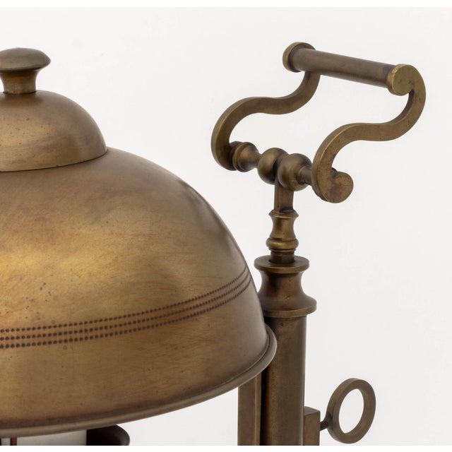 Metal Vintage Brass Adjustable Electrified Oil Lamp For Sale - Image 7 of 9