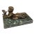 Early 20th Century Bronze Statue Boy Holding Bird For Sale