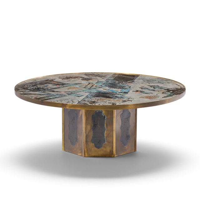 Philip and Kelvin LaVerne Philip and Kelvin LaVerne Mid Century Chan Bronze Coffee Table For Sale - Image 4 of 11
