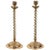Antique 19th C. Pair of Victorian Brass Over Scale Barley Twist Candlesticks For Sale - Image 11 of 11