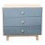 Ouef Merlin Three-Drawer Dresser in Blue and Natural Wood Finish For Sale