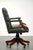 Chesterfield English Height Adjustable Green Cowhide Leather Office Chair with Swivel and Tilt Function For Sale - Image 12 of 13