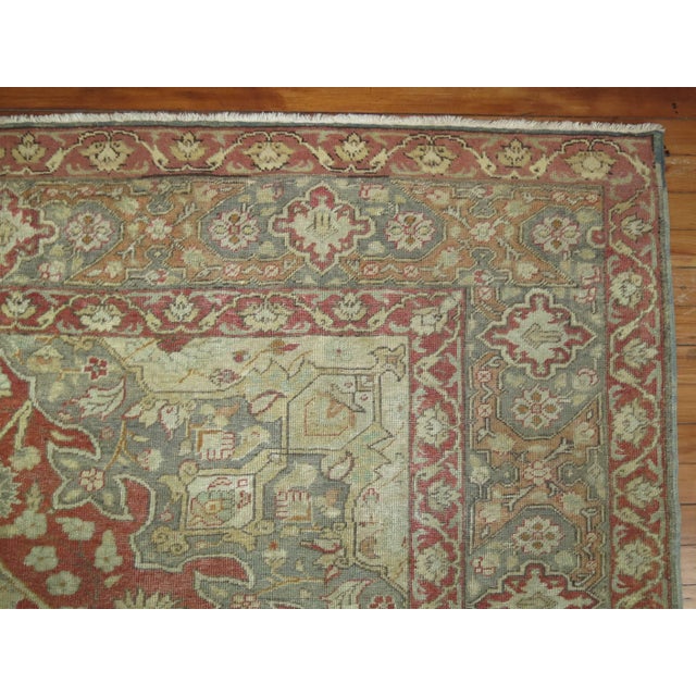 Rosy Red and Gray Antique Turkish Sivas Carpet For Sale In New York - Image 6 of 6