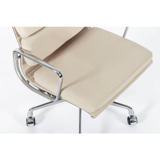 Eames for Herman Miller Tan Cream Office Chair in Schumacher Vegan Suede For Sale - Image 11 of 13