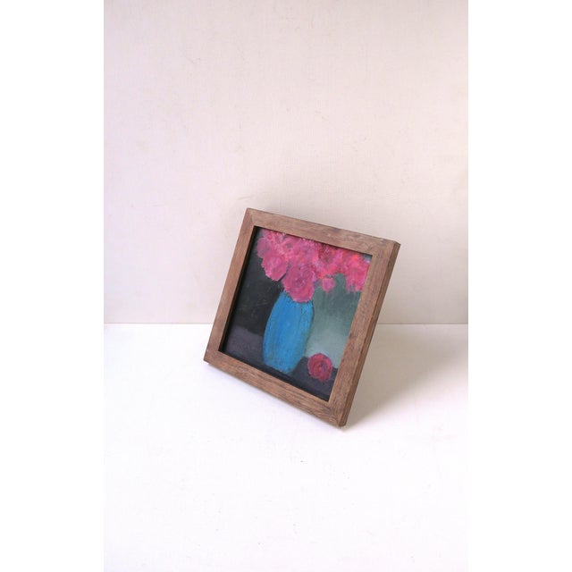 Realism Artwork Painting Still Life Flowers in Vase For Sale - Image 3 of 8