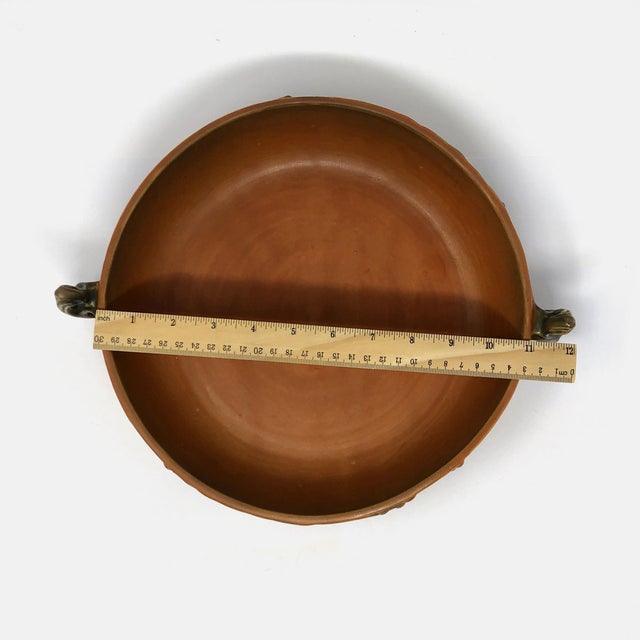 Ceramic Mid 20th Century Roseville u.s.a. Pottery Bushberry Console Bowl 415-10 For Sale - Image 7 of 7