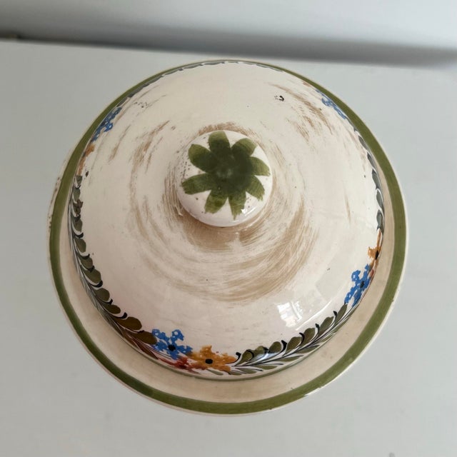 Alabaster Mid-20th Century Italian Hand-Painted Apothecary Jar For Sale - Image 8 of 9