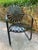 francois carre cantilever garden rocking chair, in semi-gloss black c.1930’s French art deco wrought iron & spring steel...