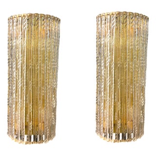 Large Murano Glass Sconces, 1980s, Set of 2 For Sale