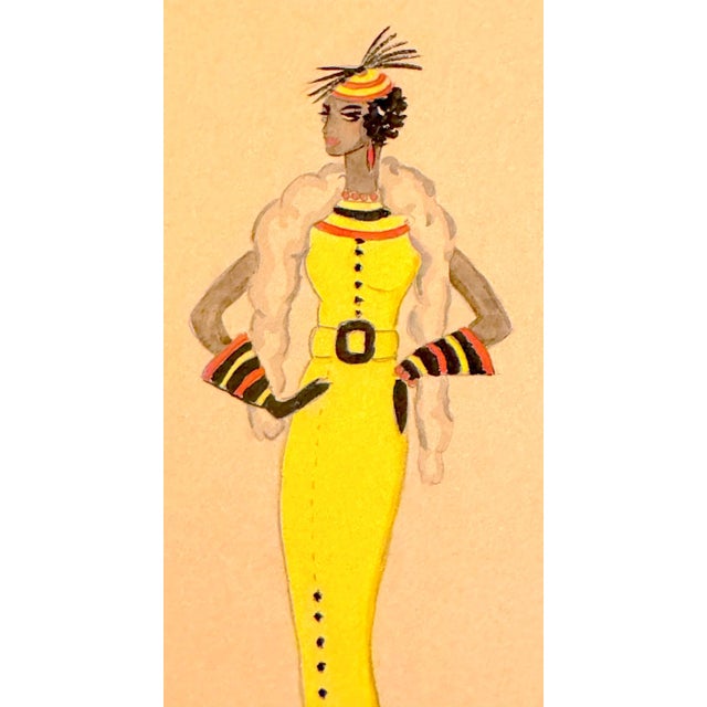 Mid 20th Century Wayne Benter Jung, Fashion Sketch of Josephine Baker, Post WWII For Sale - Image 12 of 17