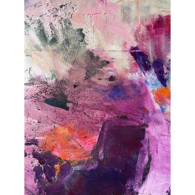 Beige Barbara Schauß, Purple Rain, Acrylic on Canvas For Sale - Image 8 of 9