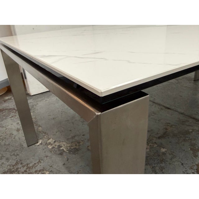 White Room & Board Rand Ceramic Top Dining Table For Sale - Image 8 of 12