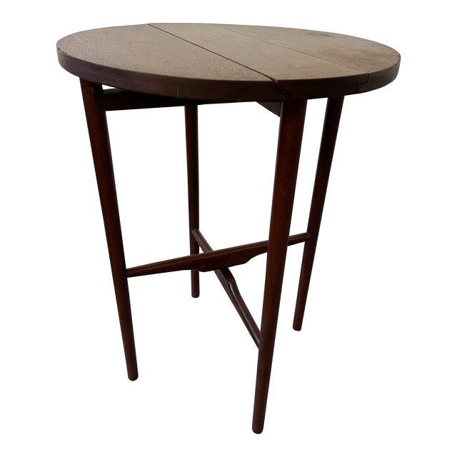 1950s Singer & Sons Walnut Dropleaf Side Table For Sale