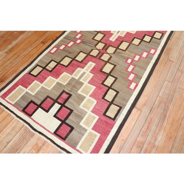 Native American Antique American Navajo Ivory Tribal Rug - 3'5" x 6'2" For Sale - Image 3 of 10