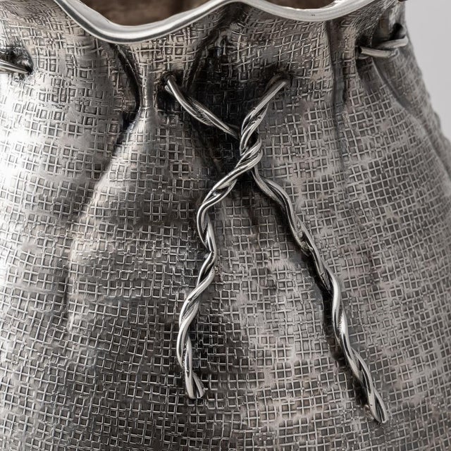 Italian Silver Sack Champagne Cooler by Romeo Miracoli, Milan, 20th Century For Sale - Image 12 of 18