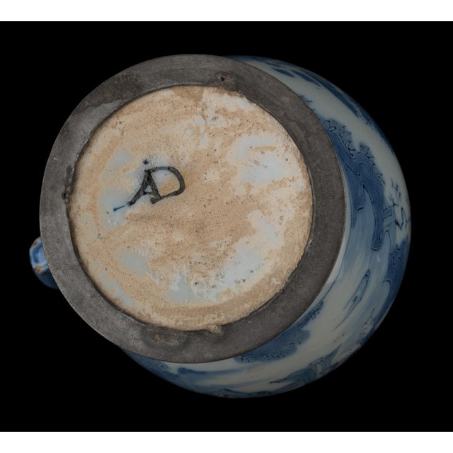 Blue Delft Blue and White Chinoiserie Wine Jug, 1680-1690 For Sale - Image 8 of 10