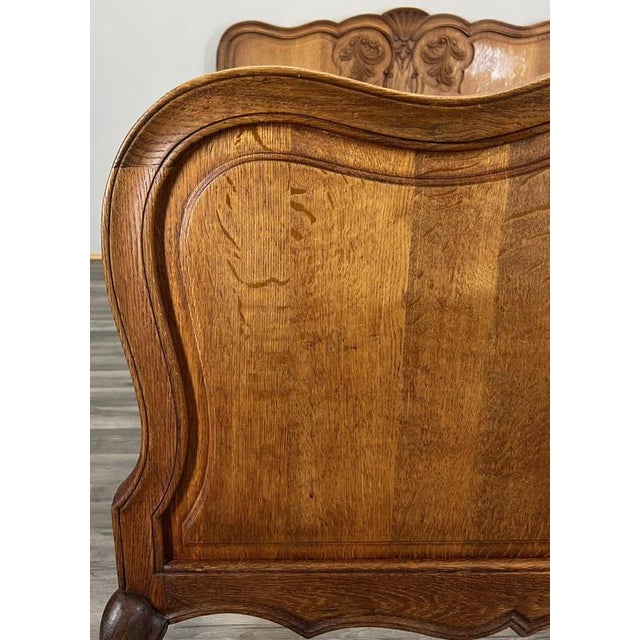 Vintage French Louis XVI King Size Bed Frame in Oak For Sale - Image 5 of 14