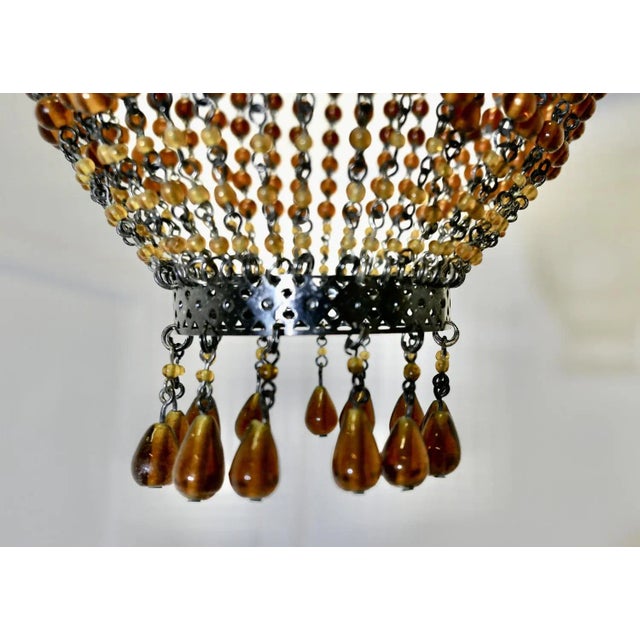 Amber Glass Beaded Lampshade, Chandelier A delightful piece, this is only a lampshade which hangs on your own ceiling...