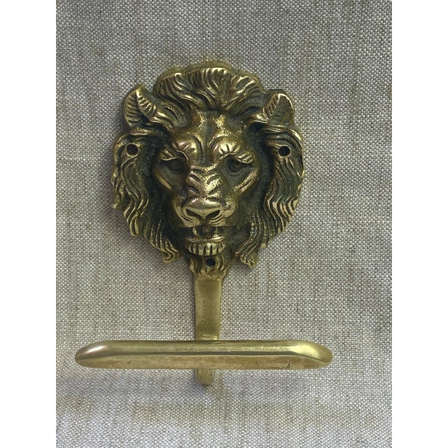 1940s Vintage Brass Lion Head Coat Hooks, 1940s, Set of 2 For Sale - Image 5 of 15