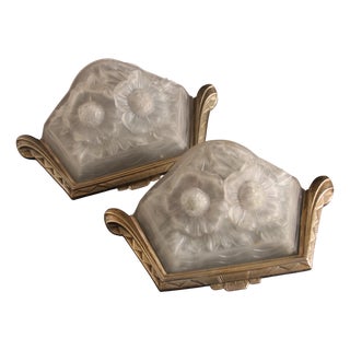 French Art Deco Wall Lights from Verdun, 1920s, Set of 2 For Sale