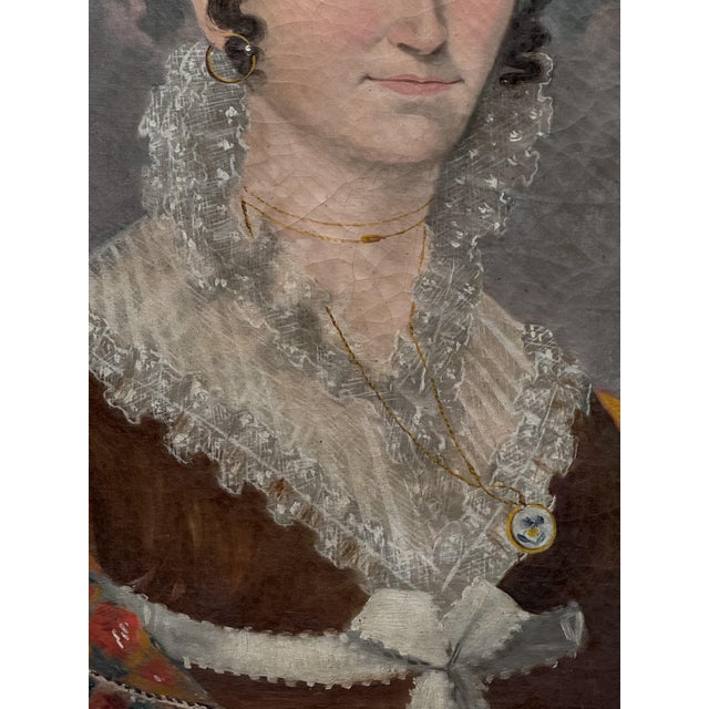 Portraits, 1820, Oil on Canvases, Framed, Set of 2 For Sale - Image 12 of 17