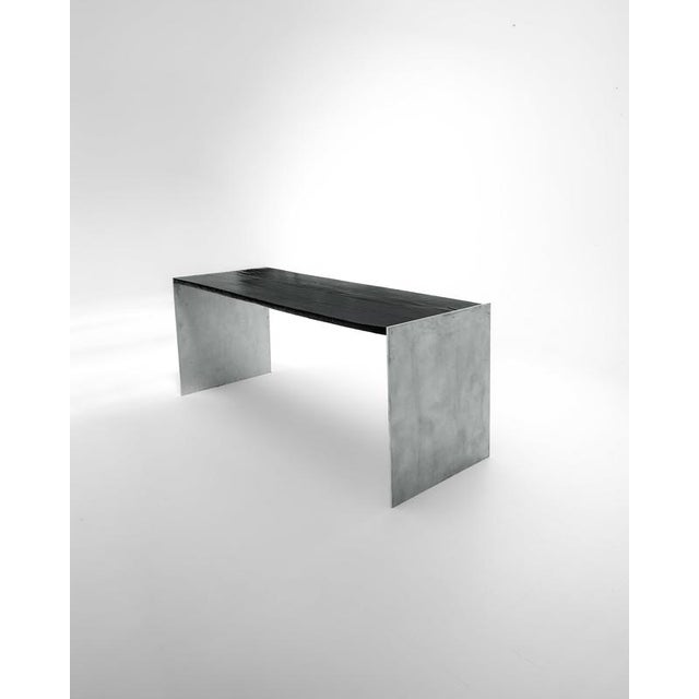 Unique yakisugi burnt wood desk by case studios. Dimensions: w 250 x d 90 x h 80 cm. Materials: charred and sealed oak...