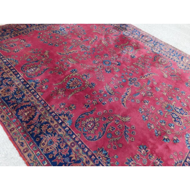 Textile 1940s Mid Century Vintage Hand-Knotted Turkish Rug. 8'9"x 11' For Sale - Image 7 of 13