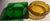 Mid-Century Modern Set of Two Vintage Mid-Century Modern Ashtrays/Forest Green and Golden Amber For Sale - Image 3 of 5