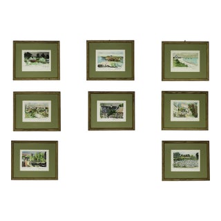 Mid 20th Century Lithographs Collection by French-Carribean Artist Alexandre Minguet - Set of 8 For Sale