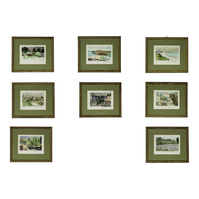 Mid 20th Century Lithographs Collection by French-Carribean Artist Alexandre Minguet - Set of 8 For Sale