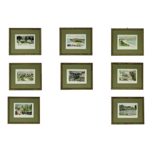 Mid 20th Century Lithographs Collection by French-Carribean Artist Alexandre Minguet - Set of 8