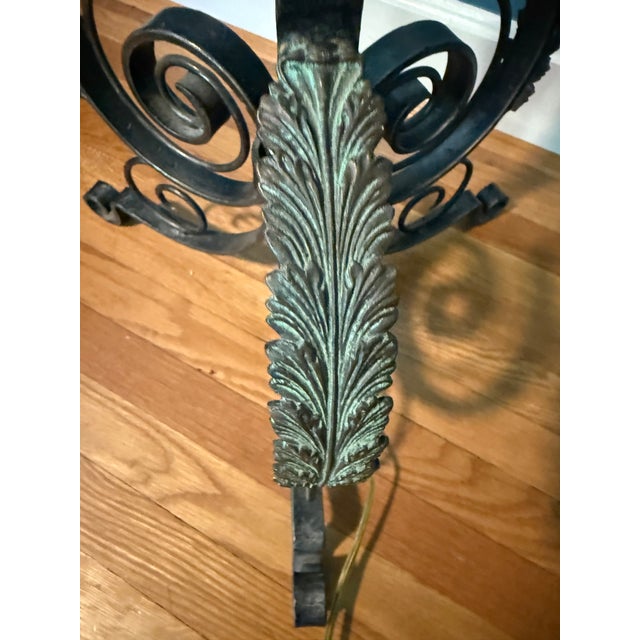 Early 20th Century Tall French Style Art Deco Cast Iron Floor Lamp For Sale - Image 16 of 17