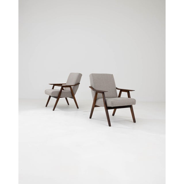 Rustic European 20th Century Czech Upholstered Armchairs, a Pair For Sale - Image 3 of 9