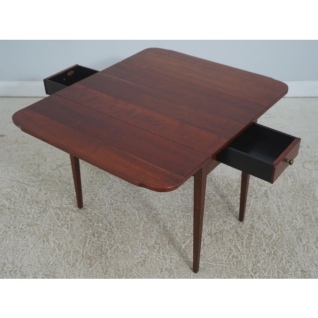 Traditional Wright Table Co 2 Drawer Country Drop Leaf Pembroke Table For Sale - Image 3 of 18