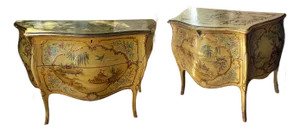 1900-1909 Superb Pair of Serpentine Front Venetian Rocco Style Painted Commodes