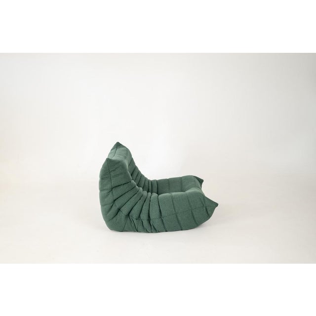 1970s Set of Togo Lounge Chair and Teal Fabric by Michel Ducaroy for Ligne Roset, 1973 For Sale - Image 5 of 18
