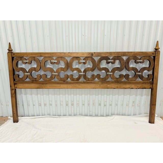 Mid-Century Regency Serpentine King Size Headboard For Sale - Image 11 of 11