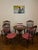 4 mid-century Italian Chiavari chairs designed by Giuseppe Gaetano Descalzi. Lightweight wood base with upholstered seats,...