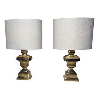 Vintage Italian Brass Table Lamps, 1950s, Set of 2 For Sale