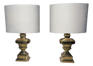 Vintage Italian Brass Table Lamps, 1950s, Set of 2