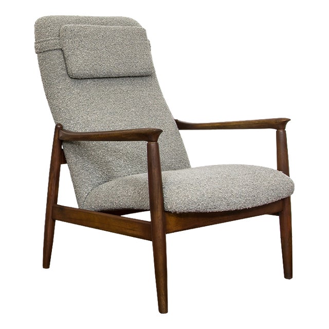 Mid-Century Modern High Back Lounge Chair by Edmund Homa, Poland, 1960s For Sale