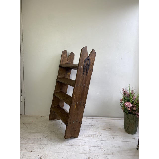 Pine-Wood Folding Step Ladder, the Netherlands, 1940s For Sale - Image 16 of 18