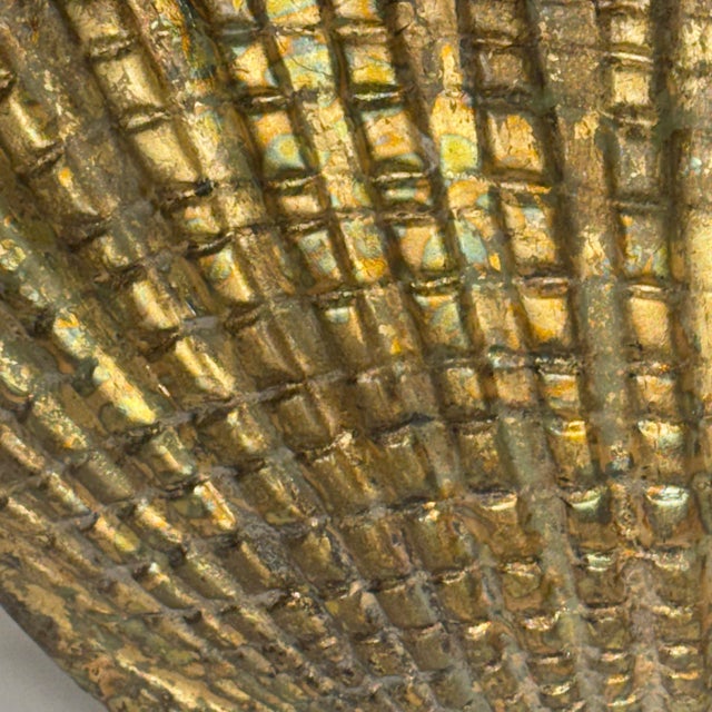 1980s Palm Beach Regency Bespoke Multilayered Gilt Ceramic Shell Vase For Sale - Image 12 of 12