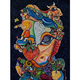 Alexander Arshansky, "Fighting Temptation" Abstract/Cubist Piece For Sale